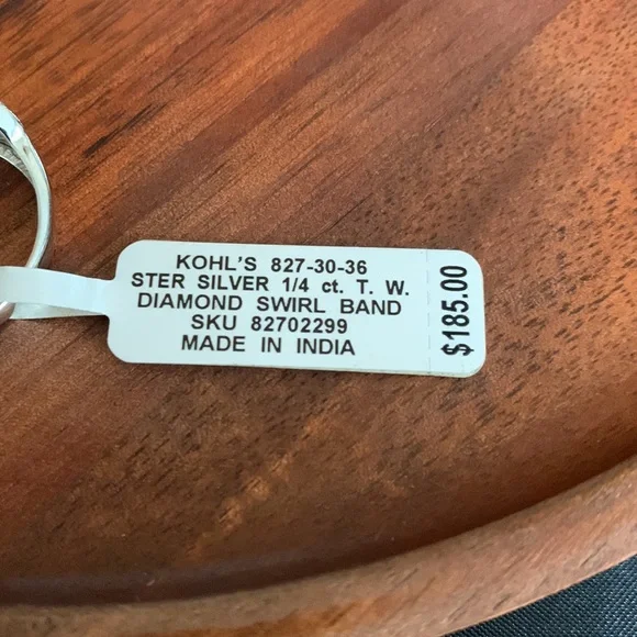 NWT Sterling Silver Diamond Ring Size 9 - Picture 6 of 8